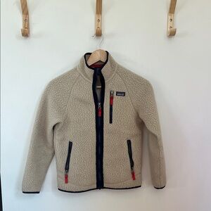 Kids Patagonia Retro Pile Cream Fleece Jacket
